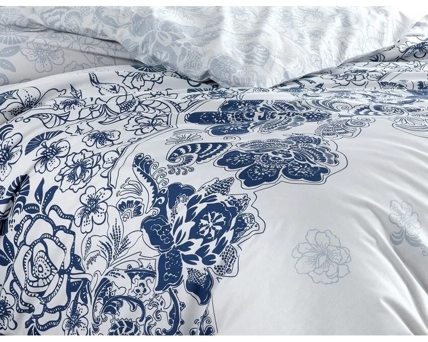 BedTex Bawełniana pościel Armina niebieska, 220 x 200 cm, 2 szt. 70 x 90 cm, 220 x 200 cm, 2 szt. 70 x 90 cm