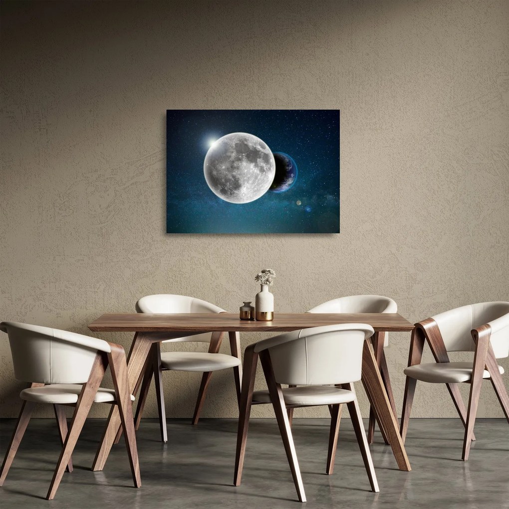 Obraz na szkle - Ziemia w zaćmieniu Księżyca (70x50 cm)