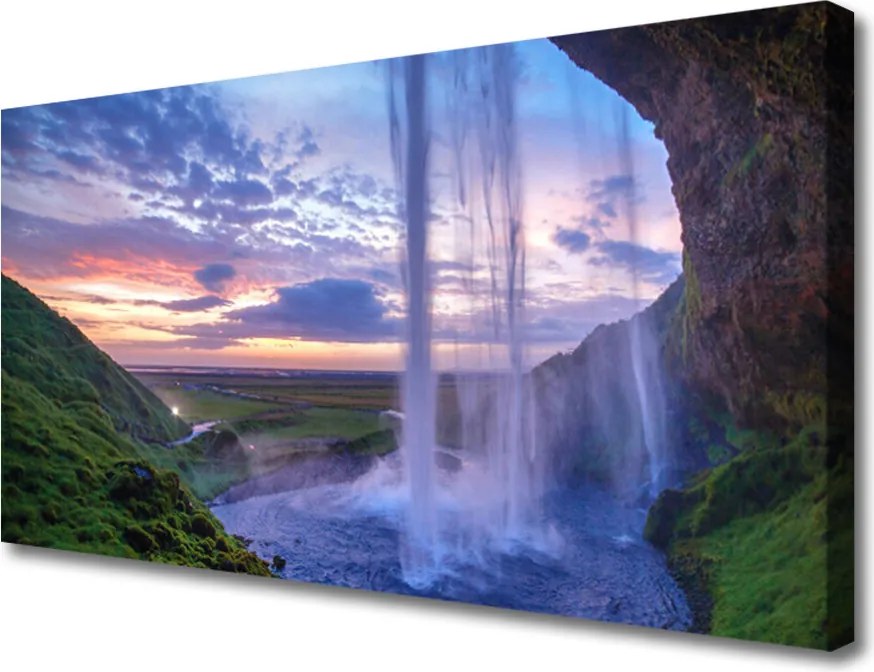 Duży obraz na płótnie Kaskada Wodna w Górach