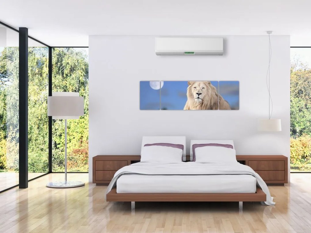 Obraz - Biały lew (170x50 cm)