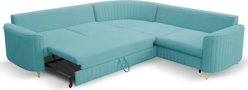 Narożnik LAREN nowoczesna sofa z funkcją spania pojemnik na pościel prawa strona CASTEL 70 251x251x85 cm