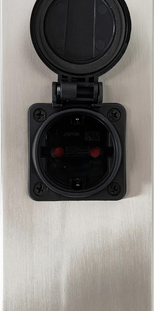 Lampa zewnętrzna stalowa 80 cm z gniazdkiem IP44 - Malios