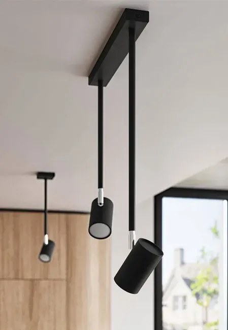 Czarny punktowy plafon z ruchomymi kloszami - S751 Z9-F33