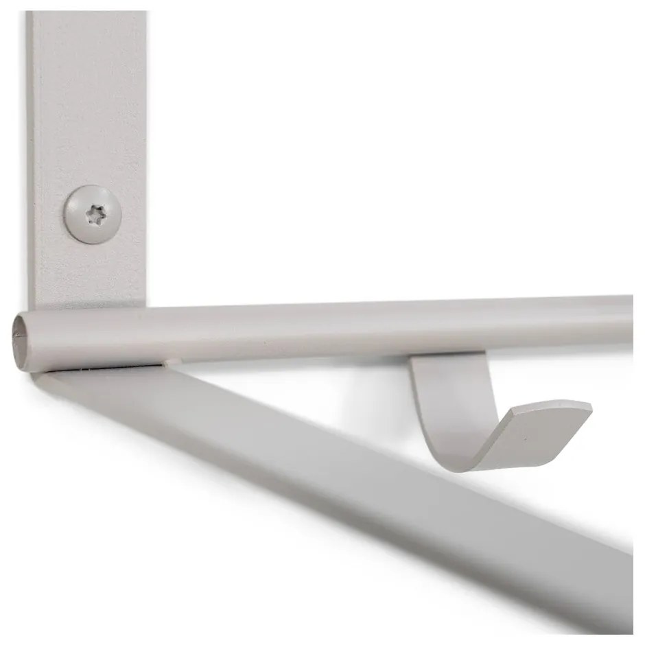 Szarobrązowy metalowy wieszak ścienny z półką 100 cm Rex – Spinder Design