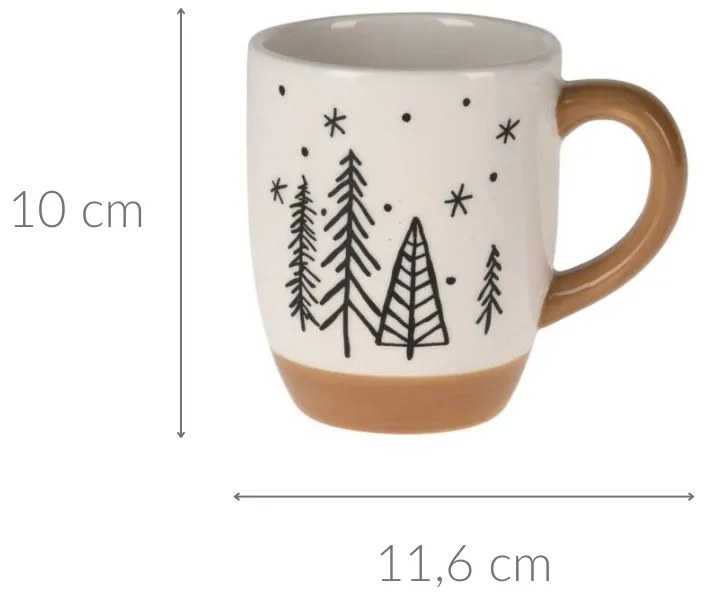Zimowy kubek z motywem choinek, 330 ml