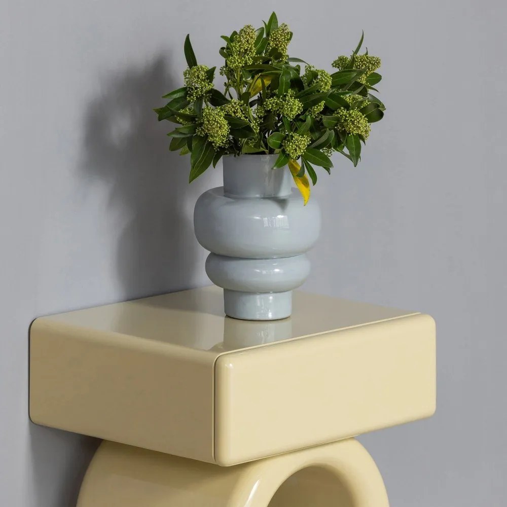 Jasnoszary metalowy wazon (wysokość 27 cm) Auri – WOOOD