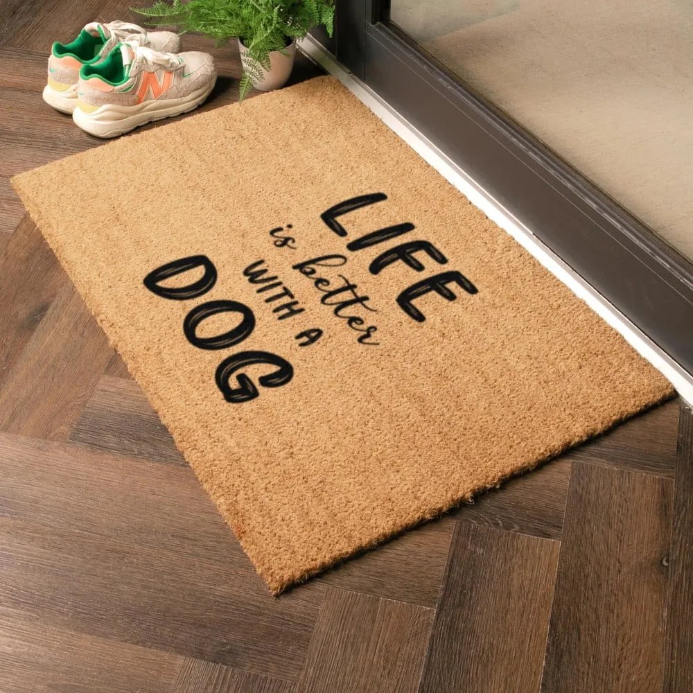 Wycieraczka z włókna kokosowego 40x60 cm Life Is Better With a Dog – Artsy Doormats