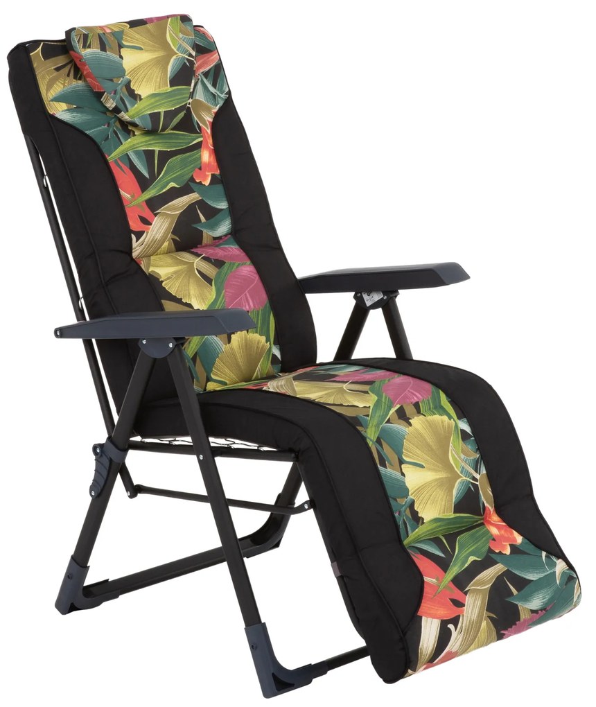 Fotel ogrodowy z podnóżkiem Mijas Plus Black Edition D002-07PB / G052-23IB PATIO