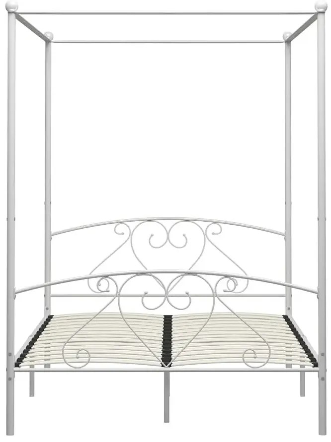Białe metalowe łóżko małżeńskie 180x200 cm M5-E43