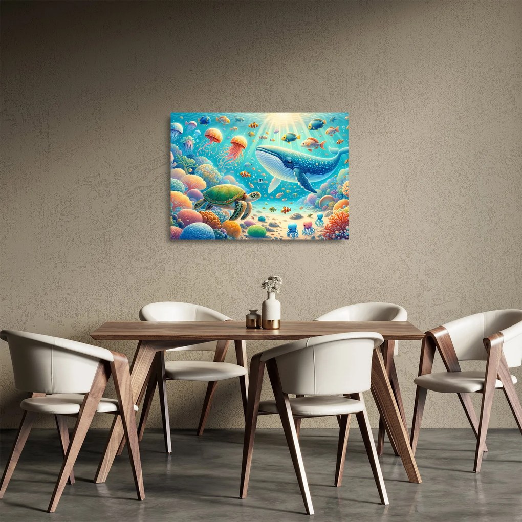 Obraz na szkle - Świat pod wodą (70x50 cm)