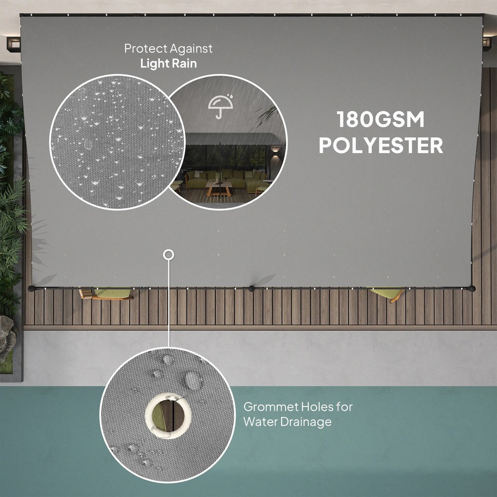 Outsunny Pergola 3 x 5 m, elastyczne zadaszenie ogrodowe z wodoodporną plandeką i metalową ramą, osłona przed słońcem, Ciemnoszary