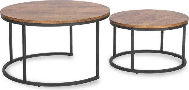Zestaw Stolików Kawowych FIGO MAX 60 cm/80 cm Dąb Rustykalny