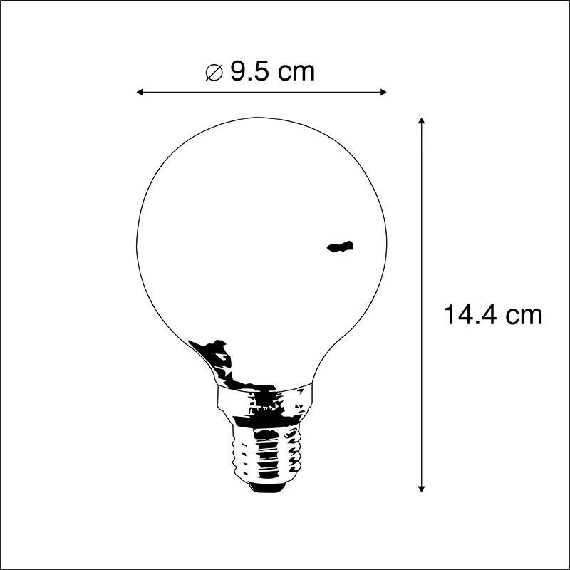 Zestaw 5 żarówek LED G95 E27 5W 1800K bursztynowy 3-stopniowy ściemniacz