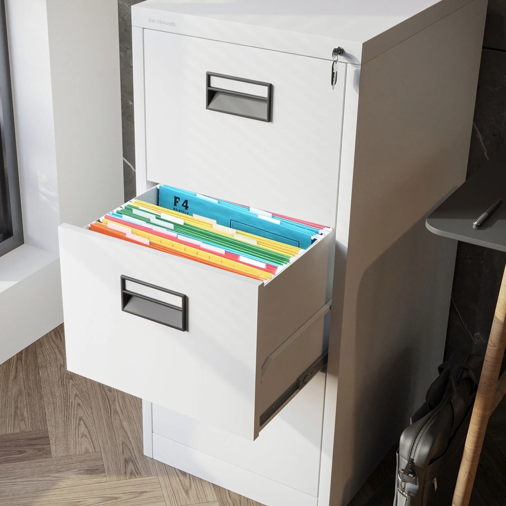 Szafka kartotekowa metalowa biała: SARA V3, 460 x 1020 x 620 mm