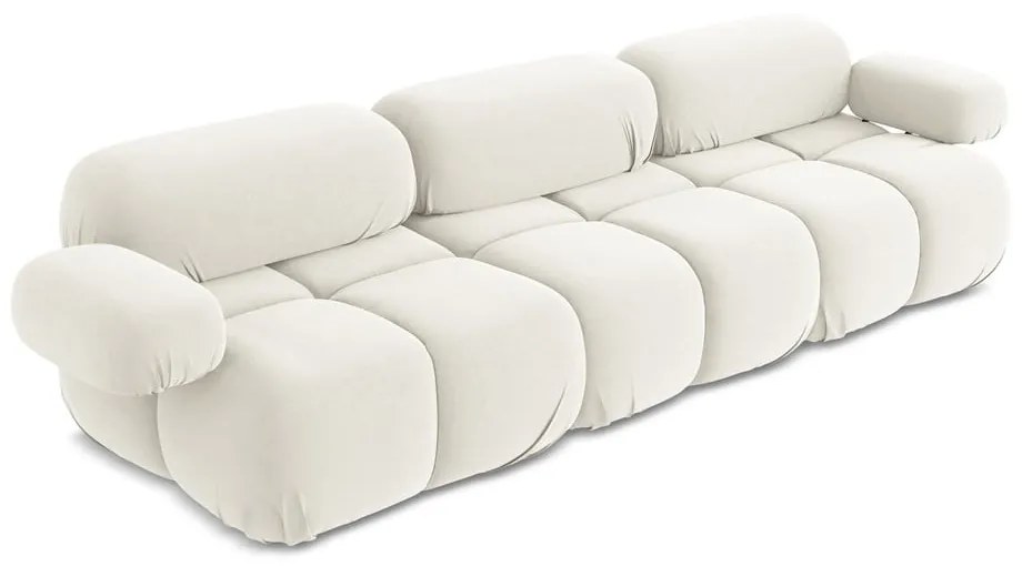 Biała aksamitna sofa modułowa 285 cm Lokua – Makamii