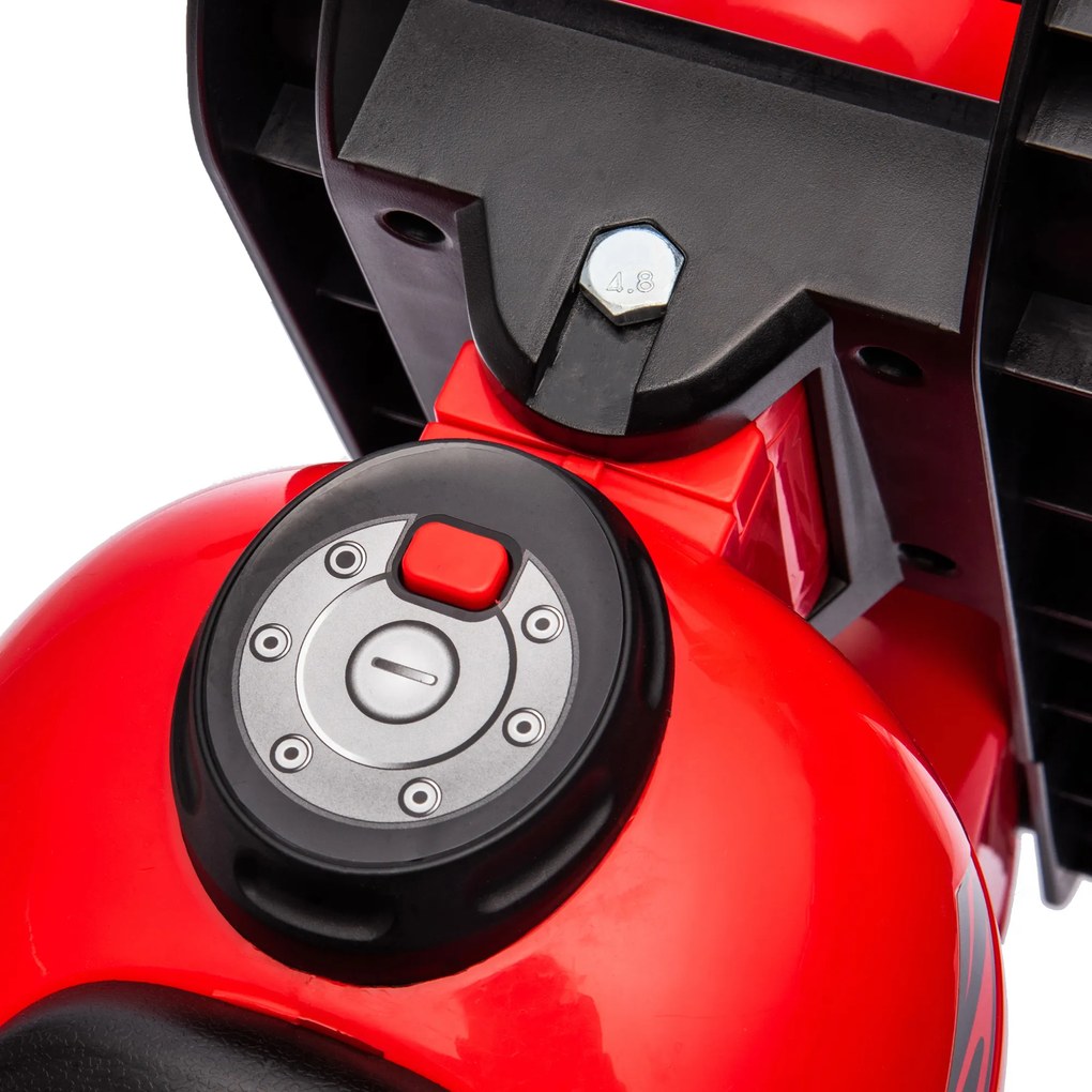 AIYAPLAY Pojazd na biegunach, Motocyklowy design, Muzyka i bańki mydlane, dla dzieci 2-5 lat, Czerwony