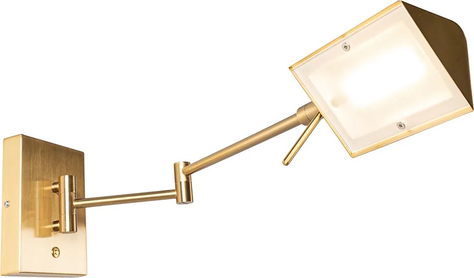 Designerska lampa ścienna mosiądz z wbudowanym ściemnianym LED - Notia