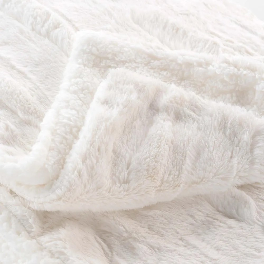 Kremowy koc z mikropluszu 180x220 cm Foxy – douceur d'intérieur