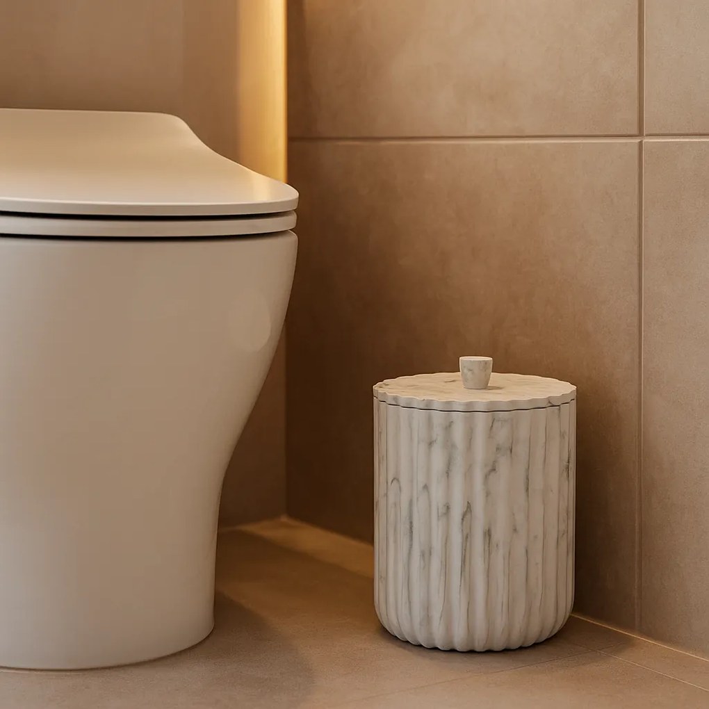 Mały kosz na śmieci MARBY wzór marmuru, 5 l