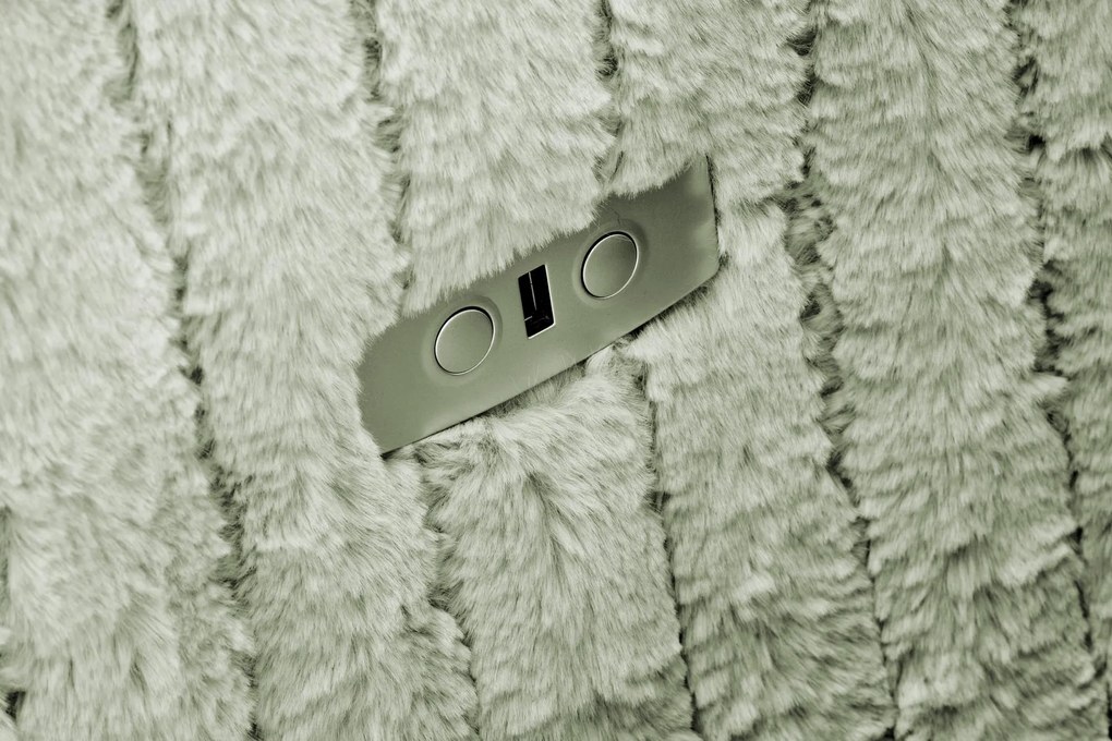 Fotel wypoczynkowy, obrotowy, elektrycznie rozkładany, bujany PEGAS miętowy