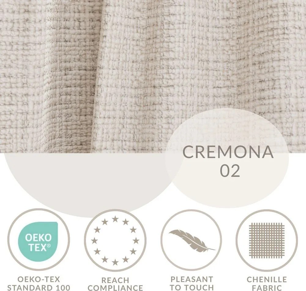 Kremowy narożnik z tkaniny szenilowej (lewostronny/w kształcie litery L) Kirou – Maison de Rêve