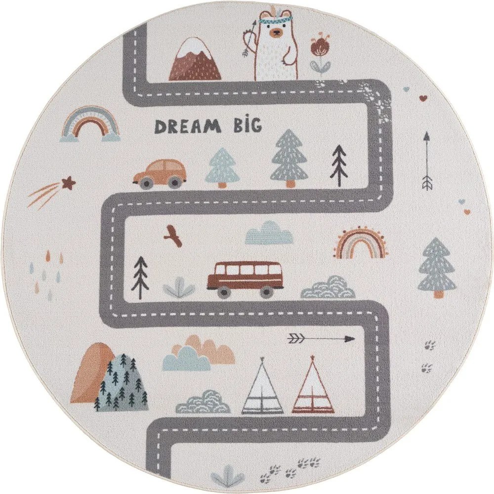 Kremowy dywan dziecięcy odpowiedni do prania ø120 cm Coco 1134 – Ayyildiz Carpets