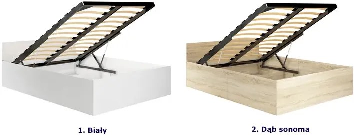Nowoczesne łóżko z pojemnikiem 100x200 dąb sonoma M4-F04