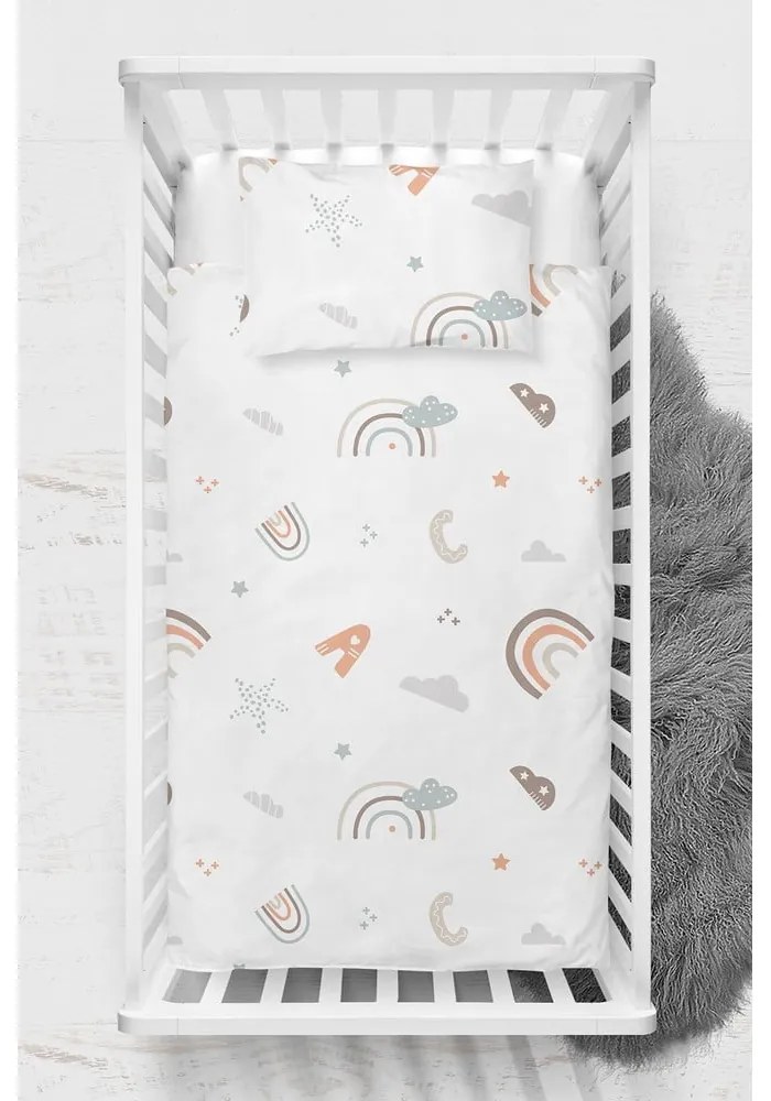 Biała pościel dziecięca do łóżeczka z bawełny renforcé 100x150 cm Abc – Mijolnir