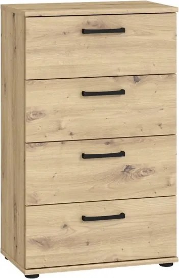 Klasyczna komoda z czterema szufladami Niko 14N-D78 dąb Artisan