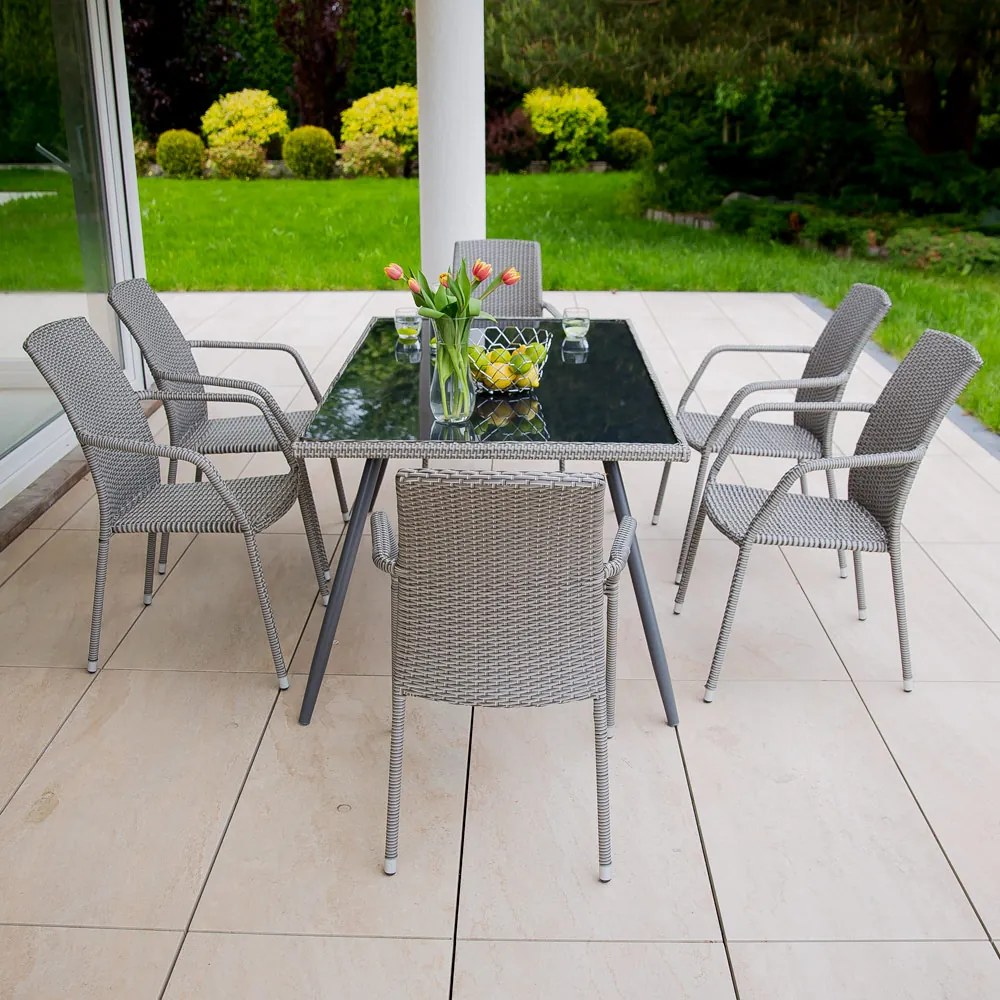 Stół ogrodowy Lupus 150 x 90 x 73 cm szary PATIO