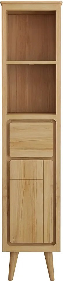 Stojąca kolumna łazienkowa z drewna tekowego z wnękami  - wys. 180 cm - BINTUNI