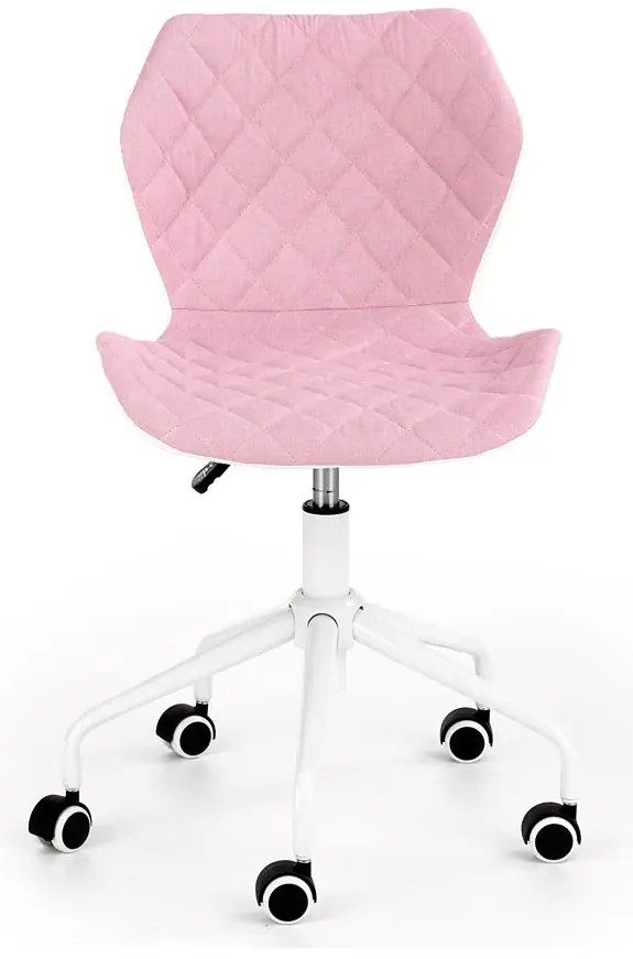 Różowy młodzieżowy fotel do biurka pikowany R9-N50