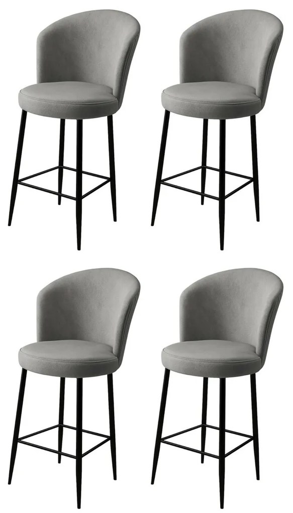 Zestaw krzeseł barowych Fora Grey and Black, 4szt., 4 szt.