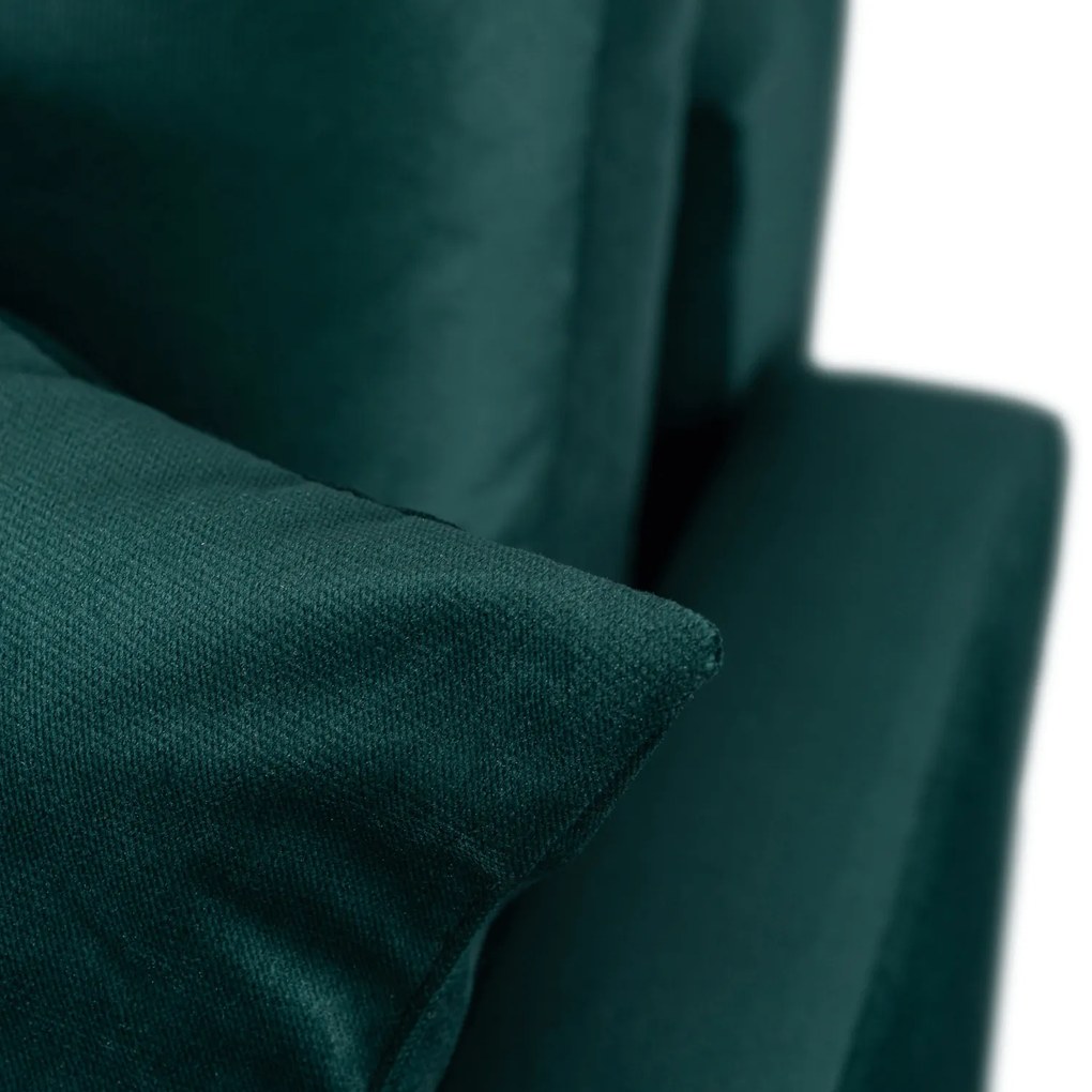 Sofa z Funkcją Spania FAVIO Wersalka Rozkładana Dwuosobowa Welurowa Zielona Nowoczesna do Salonu