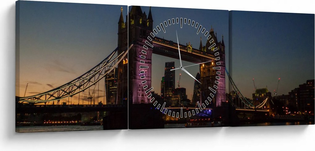 Obraz - Tower bridge (z zegarem) (90x30 cm)