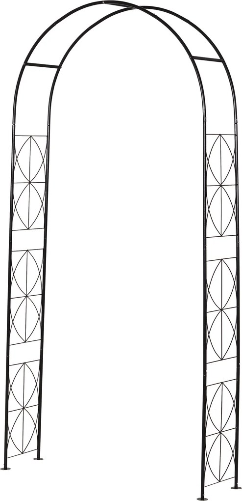 Outsunny Pergola Łukowa Kratka Brama Odporna na Warunki Atmosferyczne Metal Wys 230cm | Aosom PL