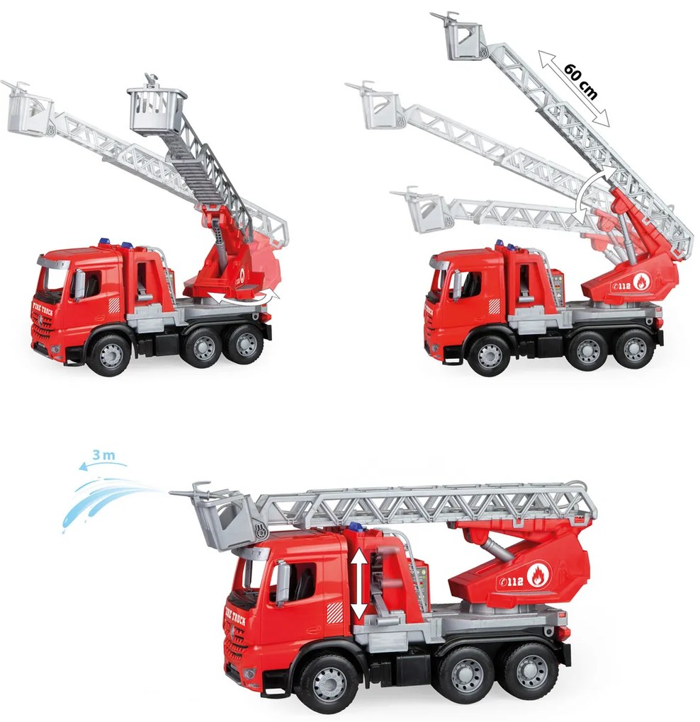Lena Wóz strażacki z wężem wodnym Mercedes Benz Arocs, 47 cm
