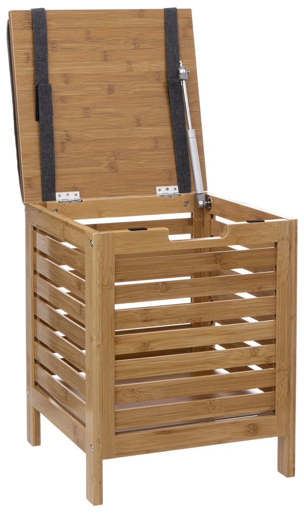 Stołek łazienkowy BAMBOO z koszem na pranie, 2w1