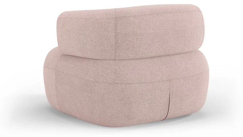 Jasnoróżowy fotel z materiału bouclé Jenny – Micadoni Home