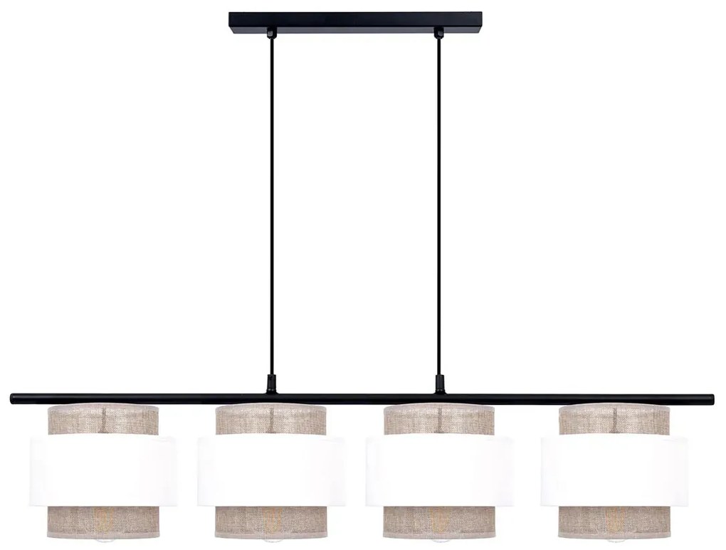 Beżowa podłużna lampa nad stół z 4 abażurami - A521 C8-P25