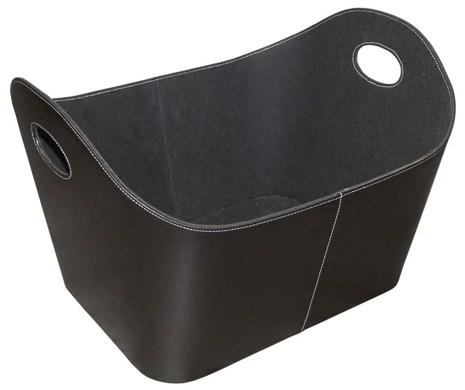 Koszyk plastikowy drewniany z uchwytami 35x55 cm czarny