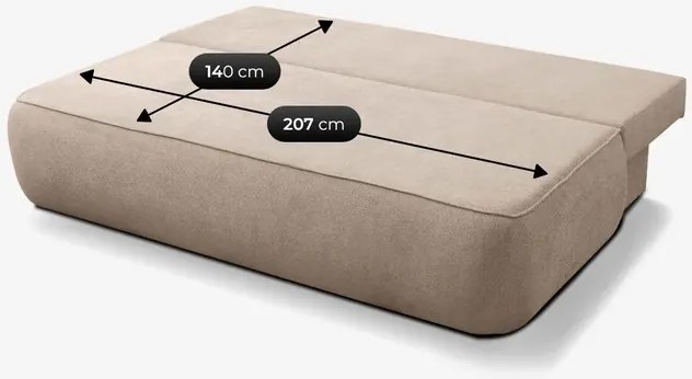 Sofa z Funkcją Spania ARVETO Beżowa Szenil Nowoczesna