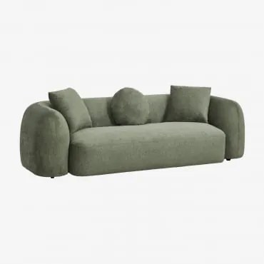 3-osobowa Sofa Z Tkaniny Chenilla Coco Szenila Szałwiowa Zieleń - Sklum