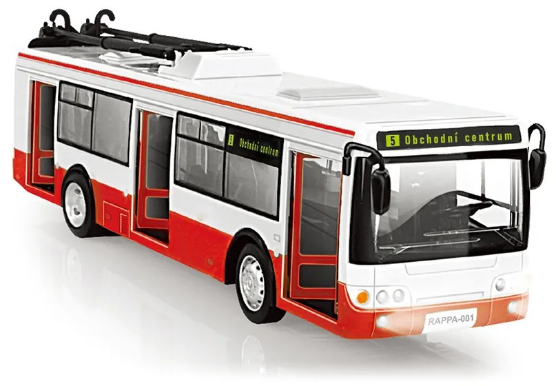 Trolejbus Rappa z dźwiękiem i światłem, 28 cm