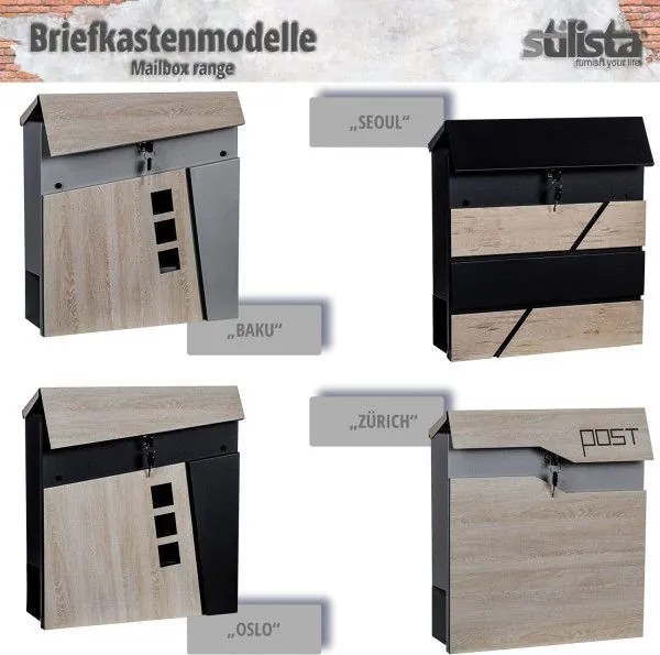 STILISTA  Skrzynka pocztowa Oslo, 370 x 370 x 100 mm