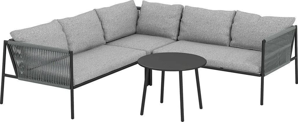 Zestaw mebli ogrodowych z rattanu Outsunny z narożną sofą, stołem i poduszkami dla 6 osób, w kolorze ciemnoszarym