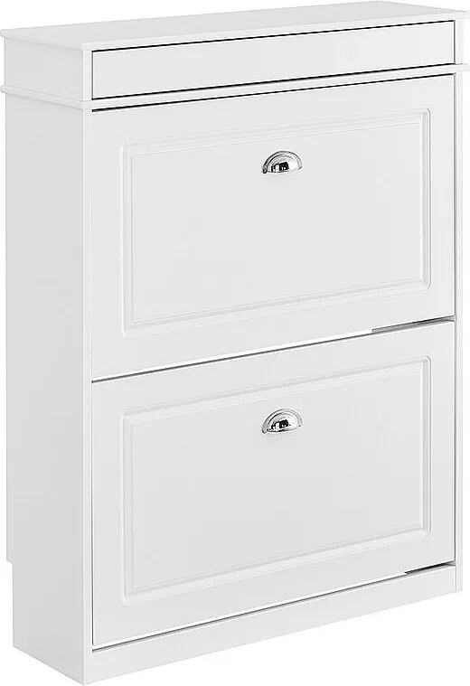 Wąska szafka na buty z 2 klapami i regulowanym regałem