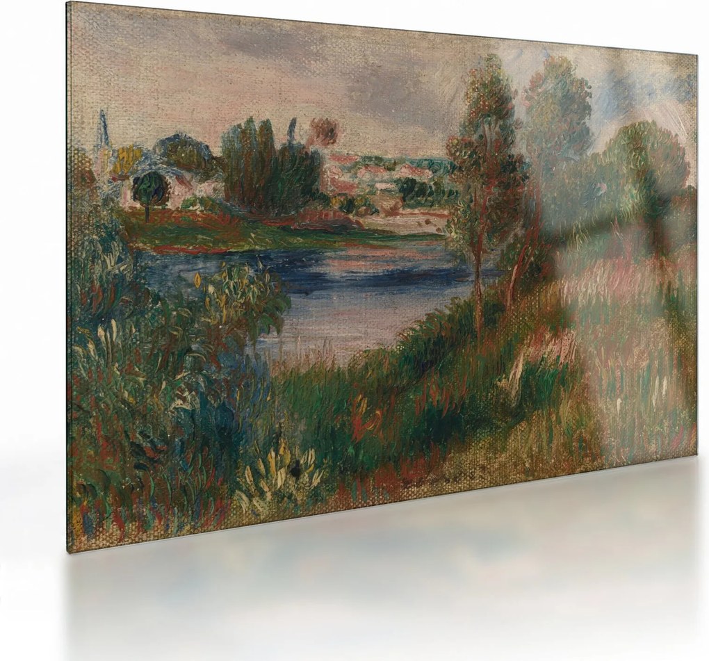 Obraz na szkle - Auguste Renoir, Landscape at Vetheuil, reprodukcje (70x50 cm)