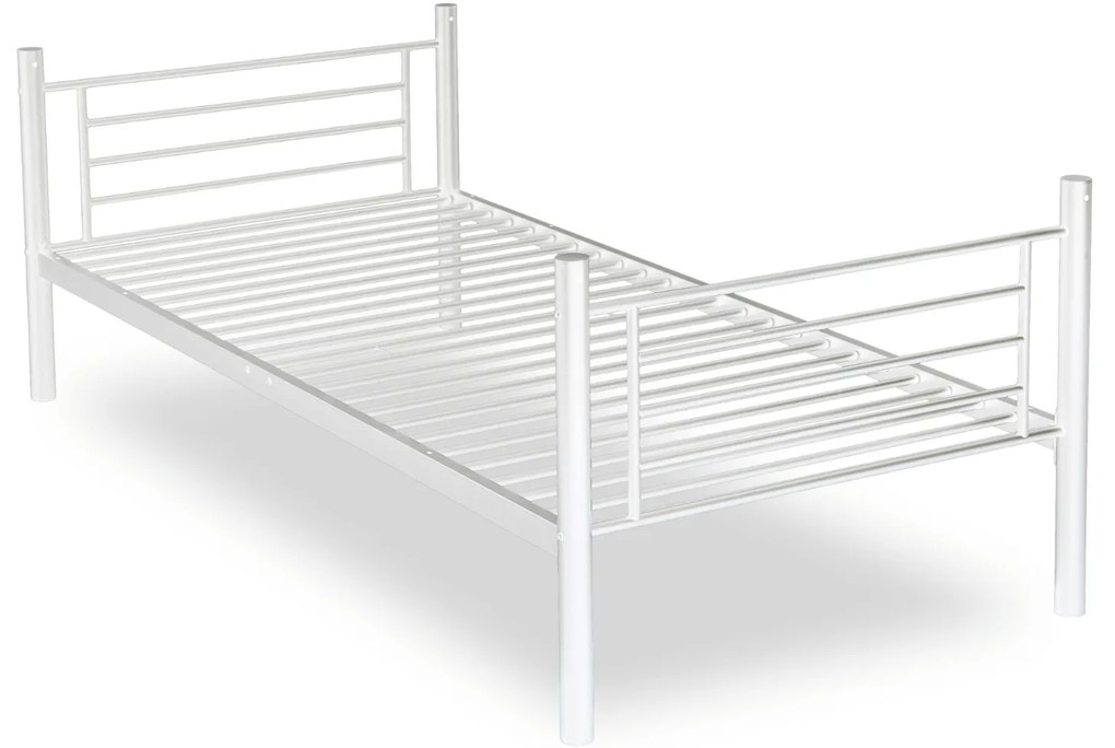 Łóżko Piętrowe Dla Dzieci 90x200 cm RODEZ Metalowe Białe