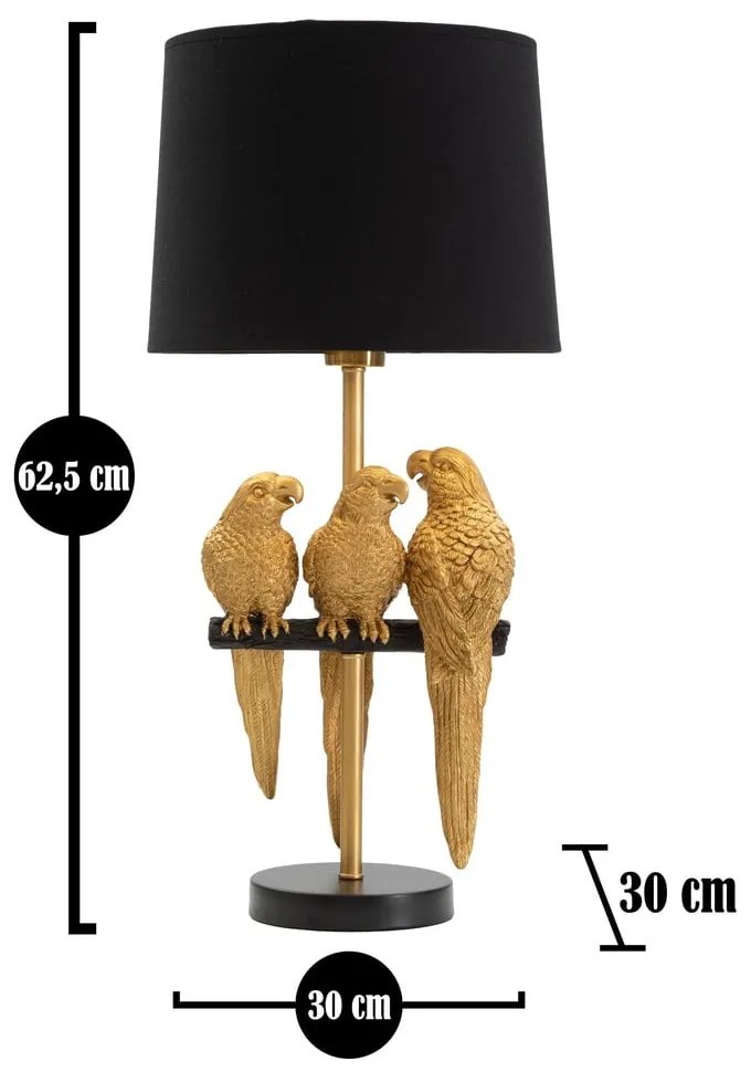 Czarna lampa stołowa Mauro Ferretti Parrots